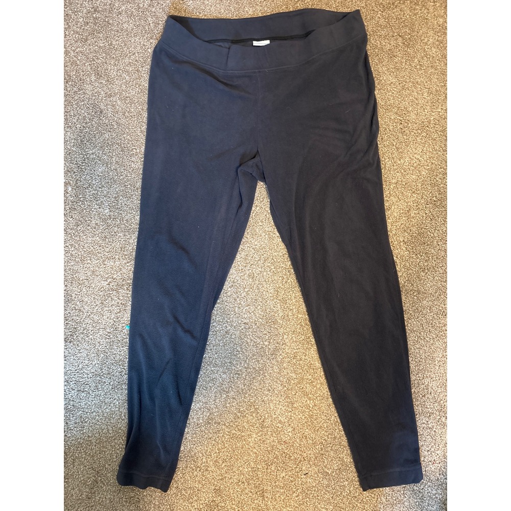 Columbia Fleece Leggings Womens 2X Black Warm Winter Base Layer Athleisure